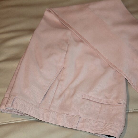 Banana Republic RYAN Double Weave Straight Ankle PANTS Powder Pink Size 4 - Picture 4 of 7